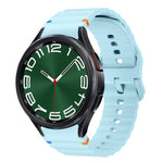 Correia de relógio em silicone com padrão ondulado e costura, para Samsung Galaxy Watch 7 40 / 44mm, para Samsung Galaxy Watch 6 Classic, para Samsung Galaxy Watch 6 40 / 44mm, para Samsung Galaxy Watch 5 40 / 44mm