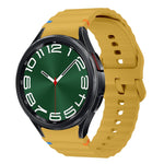 Correia de relógio em silicone com padrão ondulado e costura, para Samsung Galaxy Watch 7 40 / 44mm, para Samsung Galaxy Watch 6 Classic, para Samsung Galaxy Watch 6 40 / 44mm, para Samsung Galaxy Watch 5 40 / 44mm