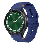 Correia de relógio em silicone com padrão ondulado e costura, para Samsung Galaxy Watch 7 40 / 44mm, para Samsung Galaxy Watch 6 Classic, para Samsung Galaxy Watch 6 40 / 44mm, para Samsung Galaxy Watch 5 40 / 44mm