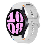 Correia de relógio em silicone com padrão ondulado e costura, para Samsung Galaxy Watch 7 40 / 44mm, para Samsung Galaxy Watch 6 Classic, para Samsung Galaxy Watch 6 40 / 44mm, para Samsung Galaxy Watch 5 40 / 44mm