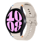 Correia de relógio em silicone com padrão ondulado e costura, para Samsung Galaxy Watch 7 40 / 44mm, para Samsung Galaxy Watch 6 Classic, para Samsung Galaxy Watch 6 40 / 44mm, para Samsung Galaxy Watch 5 40 / 44mm