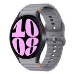 Correia de relógio em silicone com padrão ondulado e costura, para Samsung Galaxy Watch 7 40 / 44mm, para Samsung Galaxy Watch 6 Classic, para Samsung Galaxy Watch 6 40 / 44mm, para Samsung Galaxy Watch 5 40 / 44mm
