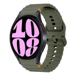 Correia de relógio em silicone com padrão ondulado e costura, para Samsung Galaxy Watch 7 40 / 44mm, para Samsung Galaxy Watch 6 Classic, para Samsung Galaxy Watch 6 40 / 44mm, para Samsung Galaxy Watch 5 40 / 44mm