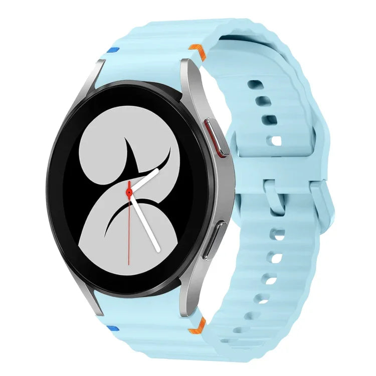 Wave Pattern Stitched Silicone Watch Band, For Samsung Galaxy Watch 5 Pro, For Samsung Galaxy Watch 4 40 / 44mm, For Samsung Galaxy Watch 4 Classic 42 / 46mm, For Samsung Galaxy Watch3 41mm