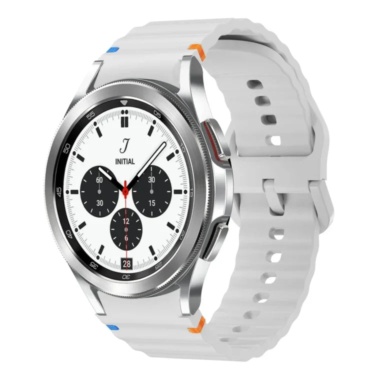 Wave Pattern Stitched Silicone Watch Band, For Samsung Galaxy Watch 5 Pro, For Samsung Galaxy Watch 4 40 / 44mm, For Samsung Galaxy Watch 4 Classic 42 / 46mm, For Samsung Galaxy Watch3 41mm