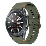Wave Pattern Stitched Silicone Watch Band, For Samsung Galaxy Watch 5 Pro, For Samsung Galaxy Watch 4 40 / 44mm, For Samsung Galaxy Watch 4 Classic 42 / 46mm, For Samsung Galaxy Watch3 41mm