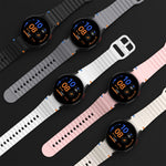 Correia de relógio em silicone com padrão ondulado e costura, para Samsung Galaxy Watch 7 40 / 44mm, para Samsung Galaxy Watch 6 Classic, para Samsung Galaxy Watch 6 40 / 44mm, para Samsung Galaxy Watch 5 40 / 44mm