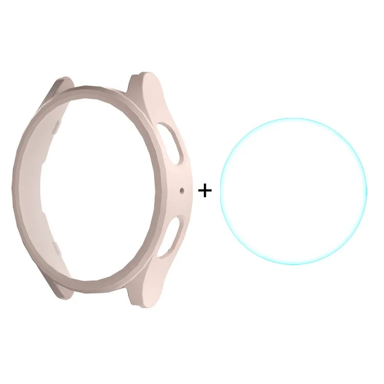 Capa rígida electroplatinada ENKAY Hat-Prince em PC + Protetor de ecrã de vidro 9H 0,2mm, para Samsung Galaxy Watch7 44mm, para Samsung Galaxy Watch7 40mm