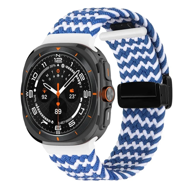 Correia de relógio trançada com fivela magnética dobrável para Samsung Galaxy Watch Ultra 47mm