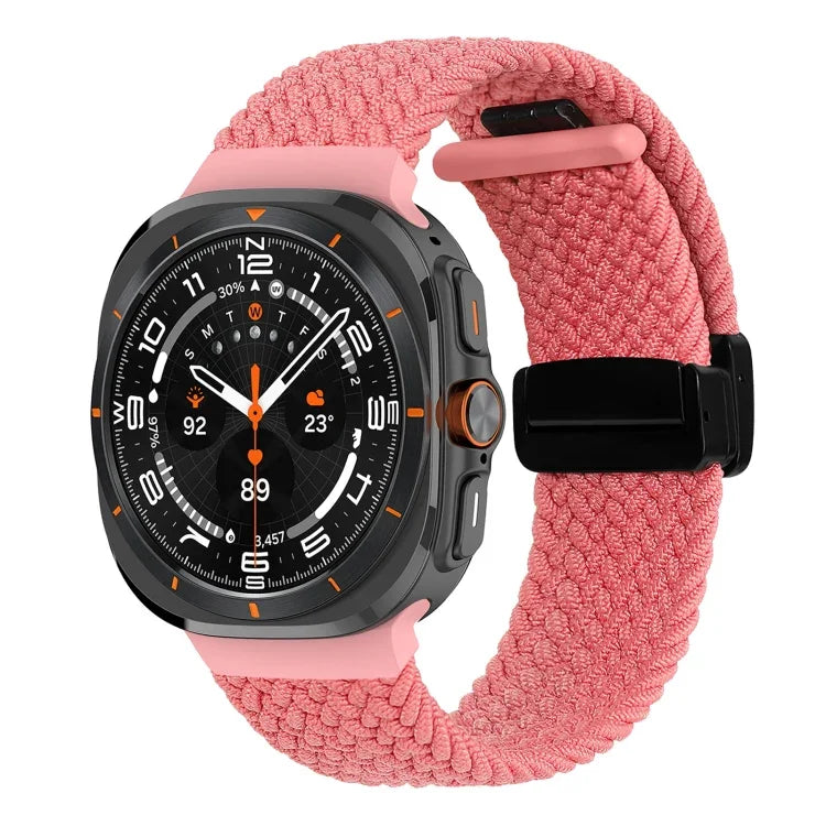 Correia de relógio trançada com fivela magnética dobrável para Samsung Galaxy Watch Ultra 47mm