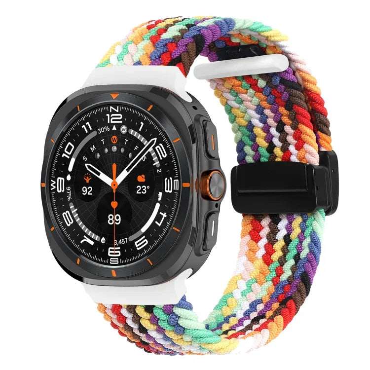 Correia de relógio trançada com fivela magnética dobrável para Samsung Galaxy Watch Ultra 47mm