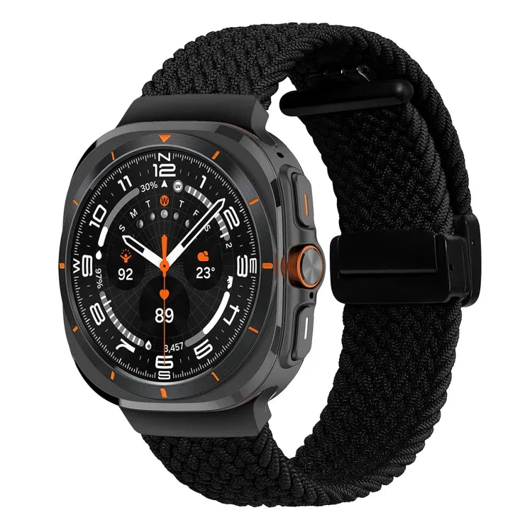 Correia de relógio trançada com fivela magnética dobrável para Samsung Galaxy Watch Ultra 47mm