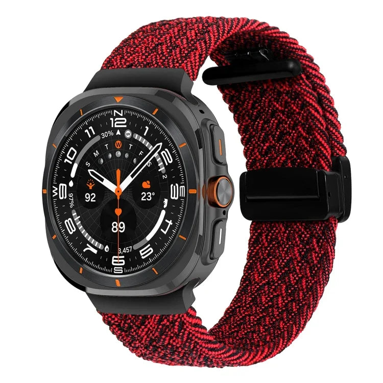 Correia de relógio trançada com fivela magnética dobrável para Samsung Galaxy Watch Ultra 47mm