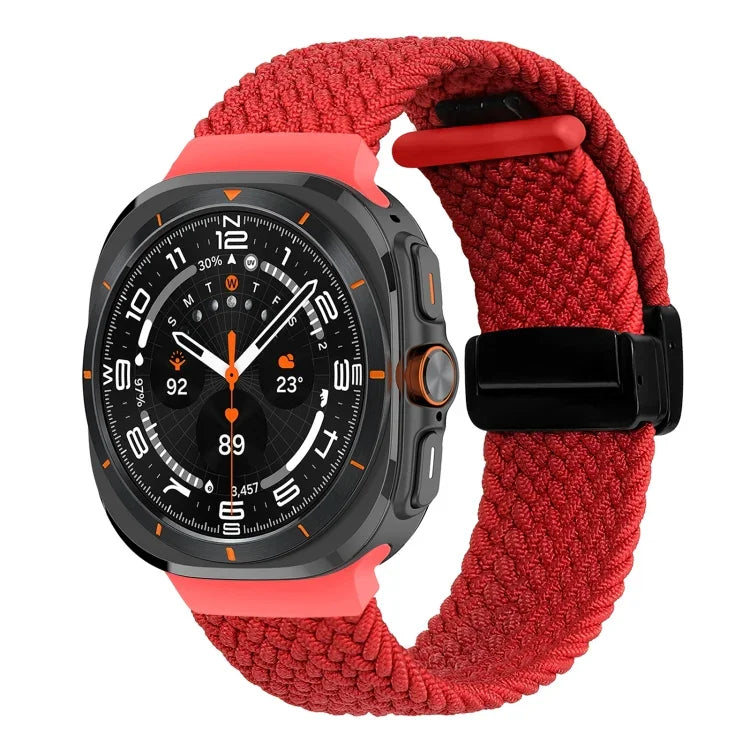 Correia de relógio trançada com fivela magnética dobrável para Samsung Galaxy Watch Ultra 47mm