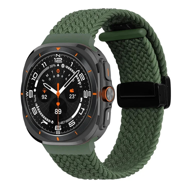 Correia de relógio trançada com fivela magnética dobrável para Samsung Galaxy Watch Ultra 47mm
