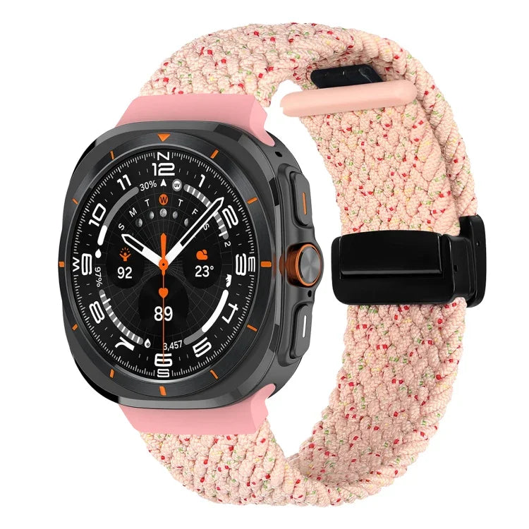 Correia de relógio trançada com fivela magnética dobrável para Samsung Galaxy Watch Ultra 47mm
