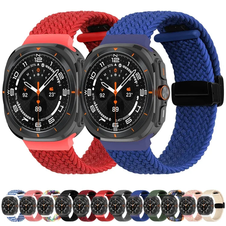 Correia de relógio trançada com fivela magnética dobrável para Samsung Galaxy Watch Ultra 47mm