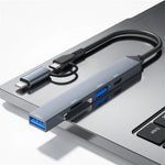 Conversor Hub de Expansão ADS-805 8 Pinos + Tipo-C para USB-C Dados + USB 2.0 / 3.0 + Leitor de Cartões SD / TF, ADS-805