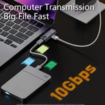 Adaptador conversor OTG USB-C / Tipo-C macho para duplo Tipo-C fêmea USB3.2/10Gbps PD100W, adaptador de carregamento, duplo Tipo-C
