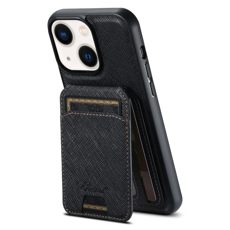 Capa de telemóvel em pele Suteni H18 Cross Grain com carteira MagSafe, para iPhone 13 Pro Max, para iPhone 13 Pro, para iPhone 13, para iPhone 12, para iPhone 12 Pro Max, para iPhone 12 Pro