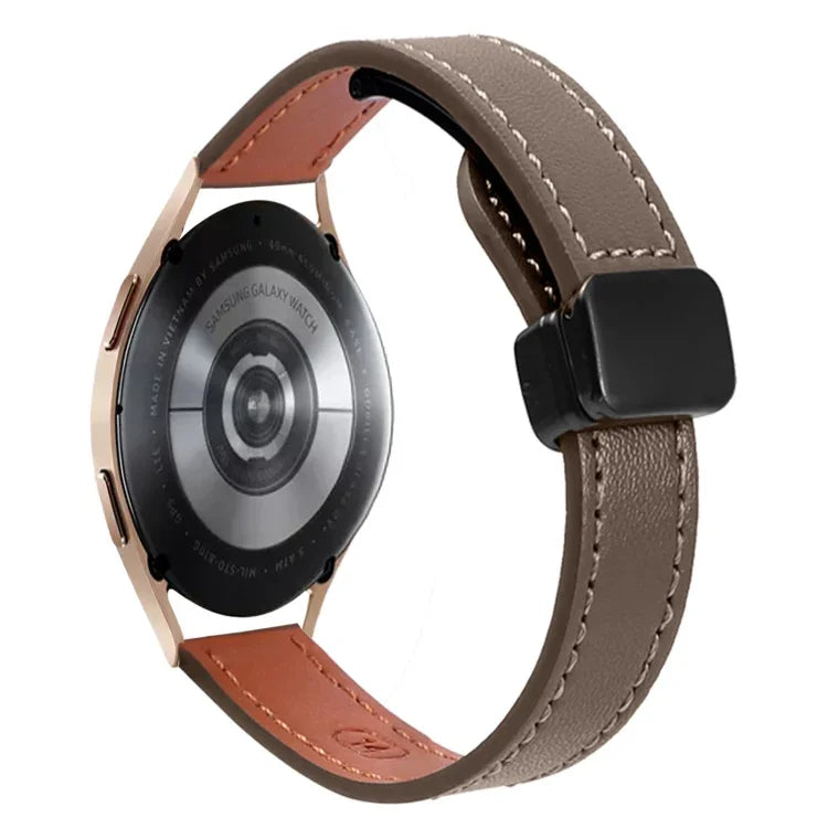Pulseira de Relógio em Pele Microfibra com Fivela Magnética Slim 20mm, Para Samsung Galaxy Watch 4  40 / 44mm, Para Samsung Galaxy Watch 4 Classic 42 / 46mm