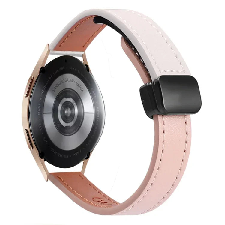 Pulseira de Relógio em Pele Microfibra com Fivela Magnética Slim 20mm, Para Samsung Galaxy Watch 4  40 / 44mm, Para Samsung Galaxy Watch 4 Classic 42 / 46mm