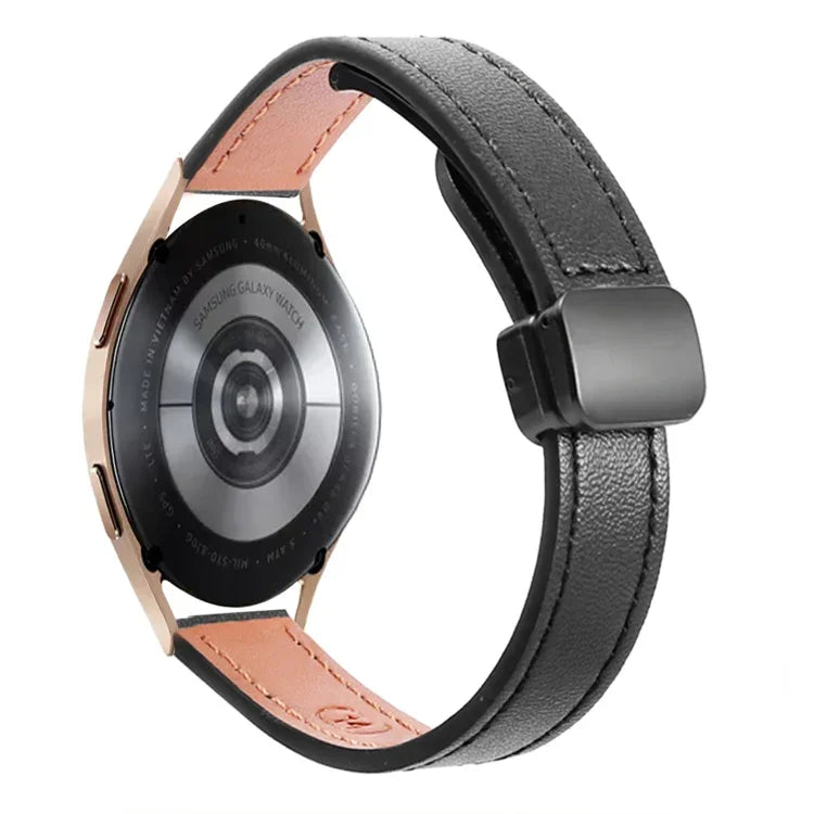 Pulseira de Relógio em Pele Microfibra com Fivela Magnética Slim 20mm, Para Samsung Galaxy Watch 4  40 / 44mm, Para Samsung Galaxy Watch 4 Classic 42 / 46mm