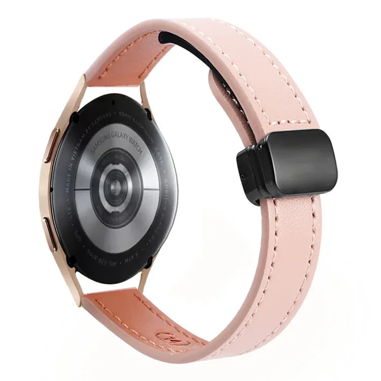 Pulseira de Relógio em Pele Microfibra com Fivela Magnética Slim 20mm, Para Samsung Galaxy Watch 4  40 / 44mm, Para Samsung Galaxy Watch 4 Classic 42 / 46mm