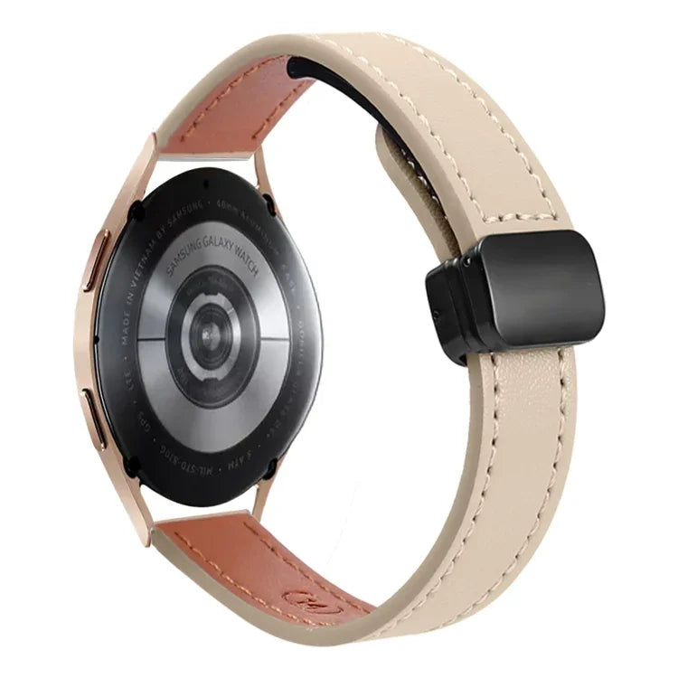 Pulseira de Relógio em Pele Microfibra com Fivela Magnética Slim 20mm, Para Samsung Galaxy Watch 4  40 / 44mm, Para Samsung Galaxy Watch 4 Classic 42 / 46mm