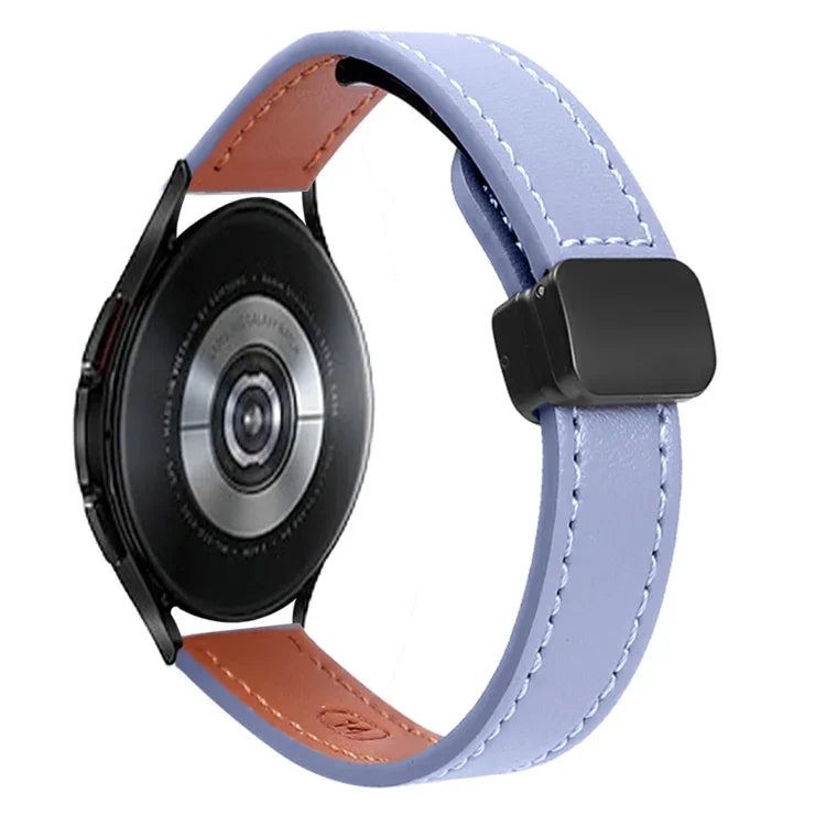 Pulseira de Relógio em Pele Microfibra com Fivela Magnética Slim 20mm, Para Samsung Galaxy Watch 4  40 / 44mm, Para Samsung Galaxy Watch 4 Classic 42 / 46mm