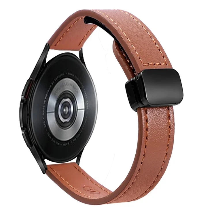 Pulseira de Relógio em Pele Microfibra com Fivela Magnética Slim 20mm, Para Samsung Galaxy Watch 4  40 / 44mm, Para Samsung Galaxy Watch 4 Classic 42 / 46mm