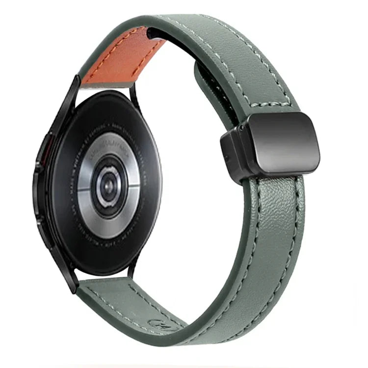 Pulseira de Relógio em Pele Microfibra com Fivela Magnética Slim 20mm, Para Samsung Galaxy Watch 4  40 / 44mm, Para Samsung Galaxy Watch 4 Classic 42 / 46mm