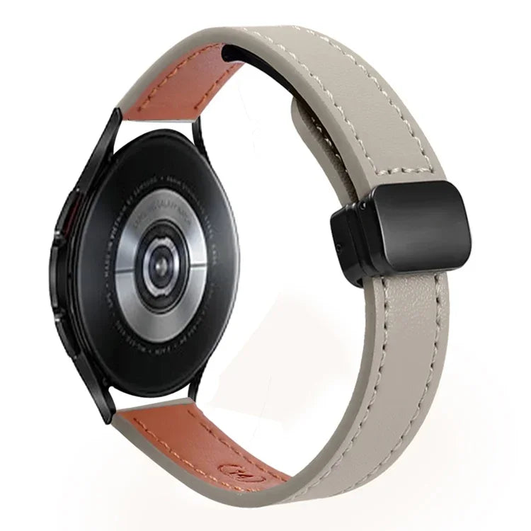 Pulseira de Relógio em Pele Microfibra com Fivela Magnética Slim 20mm, Para Samsung Galaxy Watch 4  40 / 44mm, Para Samsung Galaxy Watch 4 Classic 42 / 46mm