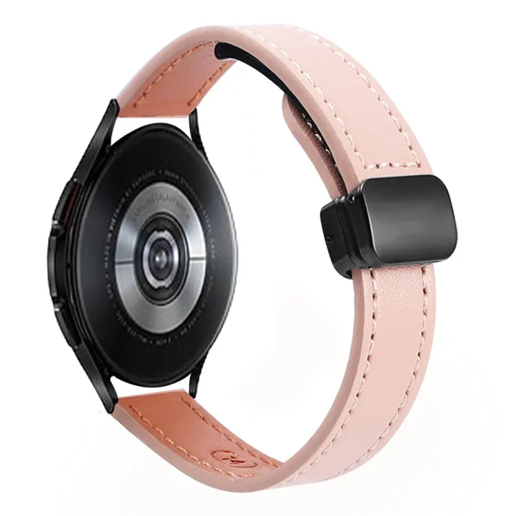 Pulseira de Relógio em Pele Microfibra com Fivela Magnética Slim 20mm, Para Samsung Galaxy Watch 4  40 / 44mm, Para Samsung Galaxy Watch 4 Classic 42 / 46mm