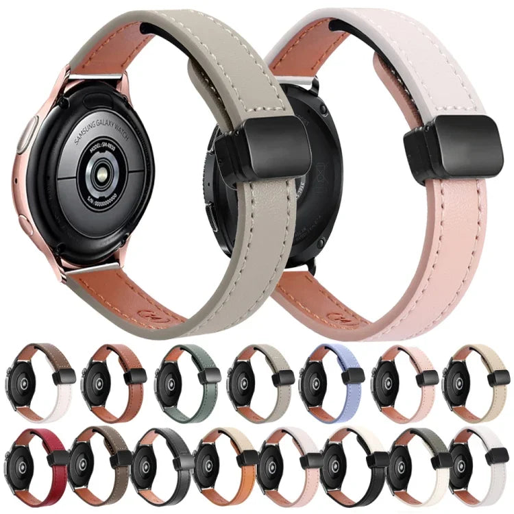 Pulseira de Relógio em Pele Microfibra com Fivela Magnética Slim 20mm, Para Samsung Galaxy Watch 4  40 / 44mm, Para Samsung Galaxy Watch 4 Classic 42 / 46mm