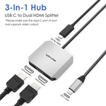 Adaptador WAVLINK UHP510 Pro 87W PD USB C para Duplo HD 4K 60Hz para Monitor