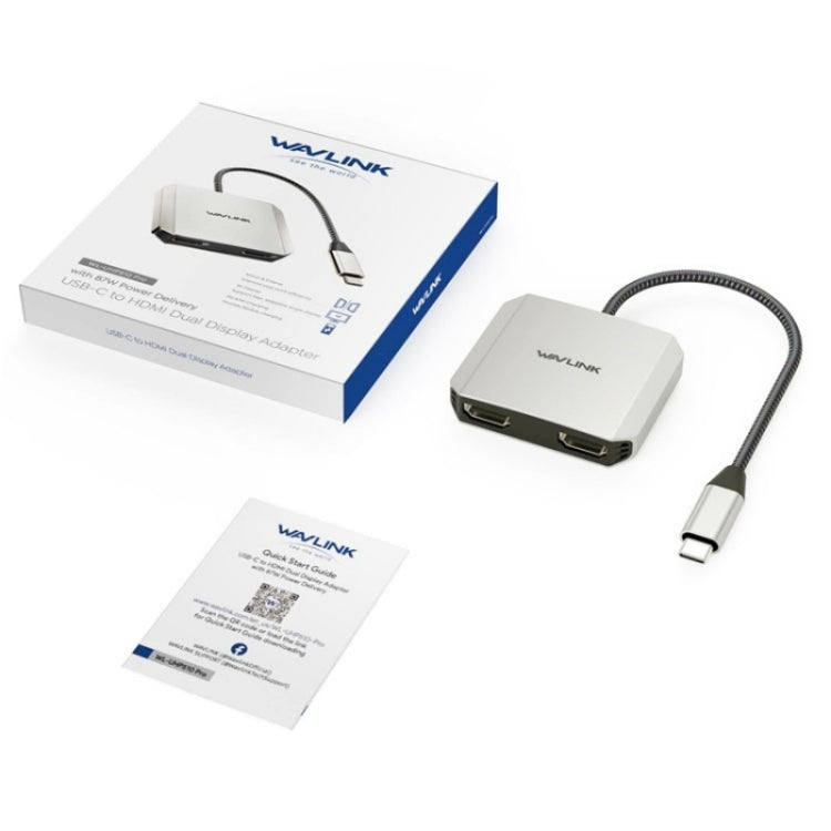 Adaptador WAVLINK UHP510 Pro 87W PD USB C para Duplo HD 4K 60Hz para Monitor
