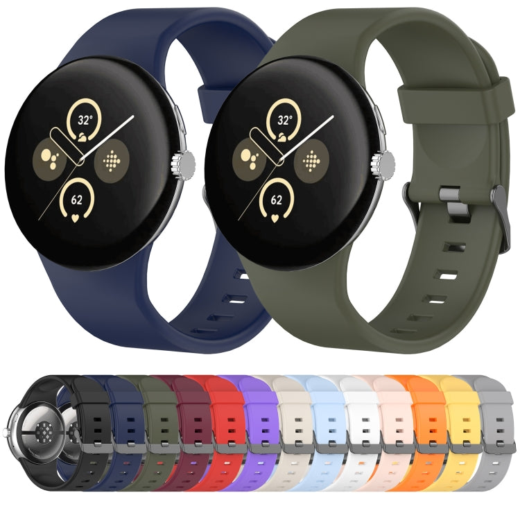 Pulseira de relógio desportiva em silicone de cor sólida, para Google Pixel Watch 4 / Watch 3 45mm