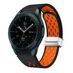Two Color Magnetic Folding Silver Buckle Silicone Watch Band, For Samsung Galaxy Watch 3 41mm, For Samsung Galaxy Watch Active, For Samsung Galaxy Watch 42mm, For Samsung Gear S2 Classic