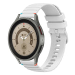 Correia de relógio em silicone com pontos ondulados e costurados de 20mm, para Samsung Galaxy Watch 5 40 / 44mm, para Samsung Galaxy Watch 5 Pro 45mm, para Samsung Galaxy Watch 4 40 / 44mm, para Samsung Galaxy Watch 4 Classic 42 / 46mm