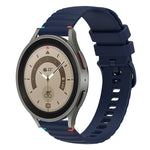 Correia de relógio em silicone com pontos ondulados e costurados de 20mm, para Samsung Galaxy Watch 5 40 / 44mm, para Samsung Galaxy Watch 5 Pro 45mm, para Samsung Galaxy Watch 4 40 / 44mm, para Samsung Galaxy Watch 4 Classic 42 / 46mm