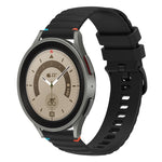 Correia de relógio em silicone com pontos ondulados e costurados de 20mm, para Samsung Galaxy Watch 5 40 / 44mm, para Samsung Galaxy Watch 5 Pro 45mm, para Samsung Galaxy Watch 4 40 / 44mm, para Samsung Galaxy Watch 4 Classic 42 / 46mm