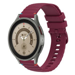 Correia de relógio em silicone com pontos ondulados e costurados de 20mm, para Samsung Galaxy Watch 5 40 / 44mm, para Samsung Galaxy Watch 5 Pro 45mm, para Samsung Galaxy Watch 4 40 / 44mm, para Samsung Galaxy Watch 4 Classic 42 / 46mm
