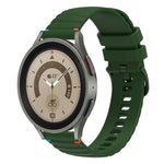 Correia de relógio em silicone com pontos ondulados e costurados de 20mm, para Samsung Galaxy Watch 5 40 / 44mm, para Samsung Galaxy Watch 5 Pro 45mm, para Samsung Galaxy Watch 4 40 / 44mm, para Samsung Galaxy Watch 4 Classic 42 / 46mm
