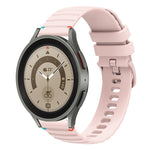 Correia de relógio em silicone com pontos ondulados e costurados de 20mm, para Samsung Galaxy Watch 5 40 / 44mm, para Samsung Galaxy Watch 5 Pro 45mm, para Samsung Galaxy Watch 4 40 / 44mm, para Samsung Galaxy Watch 4 Classic 42 / 46mm