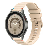 Correia de relógio em silicone com pontos ondulados e costurados de 20mm, para Samsung Galaxy Watch 5 40 / 44mm, para Samsung Galaxy Watch 5 Pro 45mm, para Samsung Galaxy Watch 4 40 / 44mm, para Samsung Galaxy Watch 4 Classic 42 / 46mm
