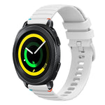 Correia de relógio em silicone com pontos ondulados e costurados de 20mm, para Samsung Galaxy Gear Sport, para Samsung Galaxy Watch Active 2, para Samsung Galaxy Watch3 41mm, para Samsung Galaxy Watch Active