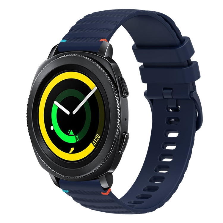 Correia de relógio em silicone com pontos ondulados e costurados de 20mm, para Samsung Galaxy Gear Sport, para Samsung Galaxy Watch Active 2, para Samsung Galaxy Watch3 41mm, para Samsung Galaxy Watch Active