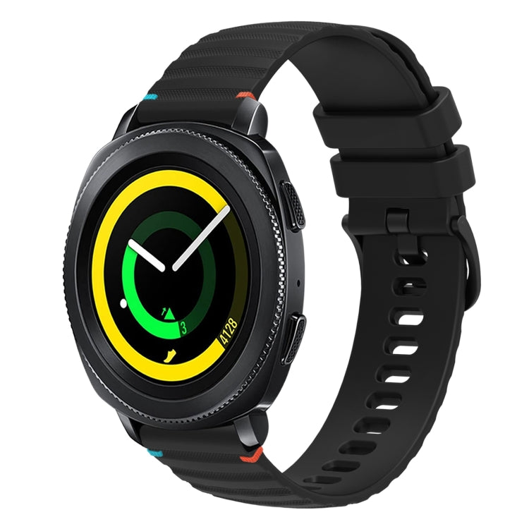 Correia de relógio em silicone com pontos ondulados e costurados de 20mm, para Samsung Galaxy Gear Sport, para Samsung Galaxy Watch Active 2, para Samsung Galaxy Watch3 41mm, para Samsung Galaxy Watch Active