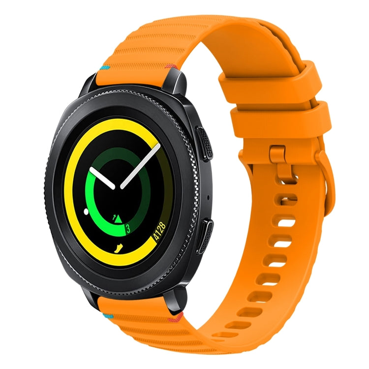 Correia de relógio em silicone com pontos ondulados e costurados de 20mm, para Samsung Galaxy Gear Sport, para Samsung Galaxy Watch Active 2, para Samsung Galaxy Watch3 41mm, para Samsung Galaxy Watch Active